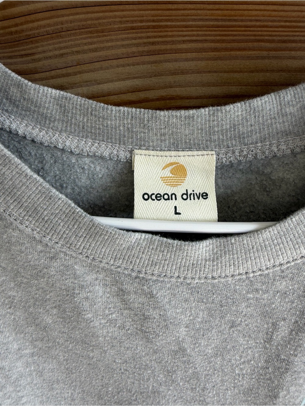 Ocean Drive Gray Graphic Pullover with Pastel Beach Print - Picture 3 of 4